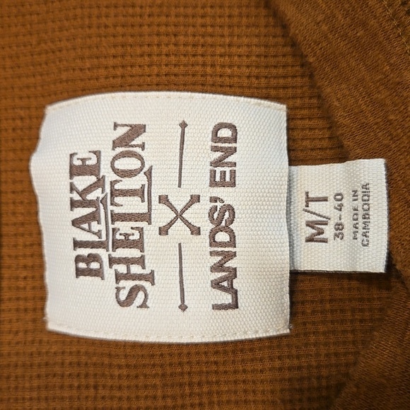 BLAKE SHELTON X LANDS' END THERMAL KNIT HENLEY. SIZE MEDIUM TALL.38-40. - Picture 3 of 6